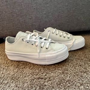 Converse White Low Top Platform Sneakers